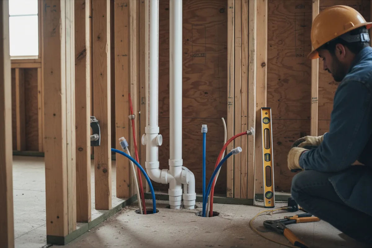 Drain and supply rough-in during Garbage Disposal Repair in Emmetsburg